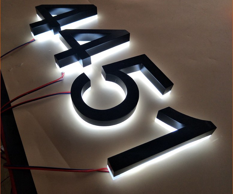 Custom Metal Signs Led Backlit Embossed Letters Numbers 282